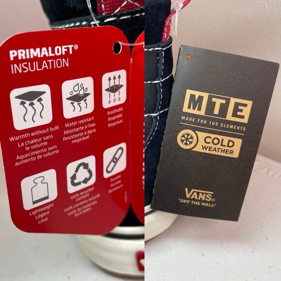 Vans MTE Men’s Size 10.5 Shoes Sk8 Hi Black White Boots New with Tags Cold Lined - Picture 2 of 10